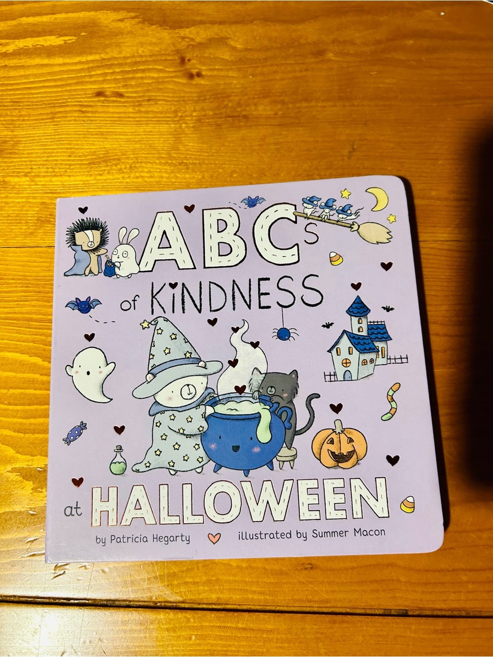 (3/$10) ABC of Kindness at Halloween - Purple Kids Board Book